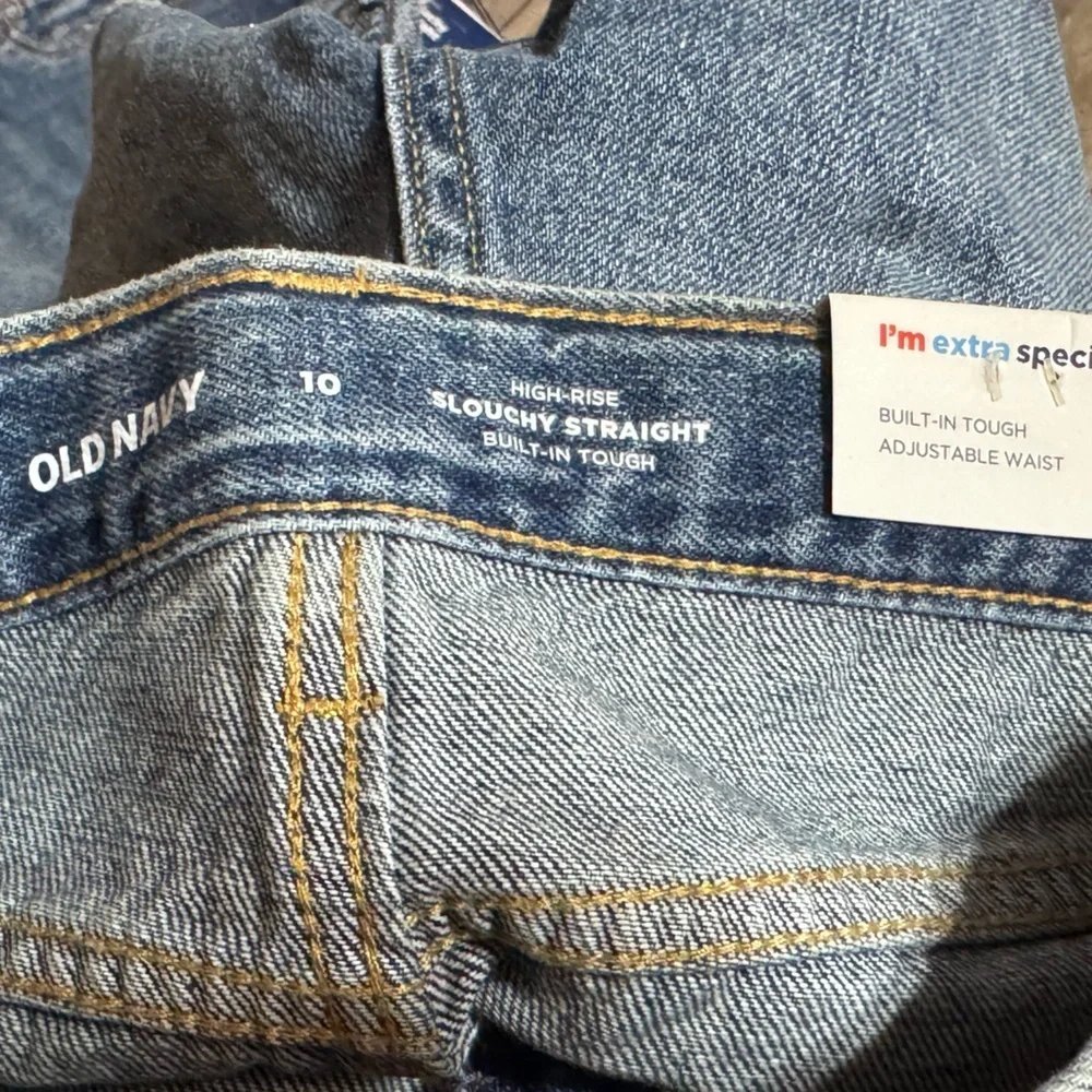 Old Navy High-Rise Slouchy Straight Denim Cut Off Distressed Short Girls Size 10